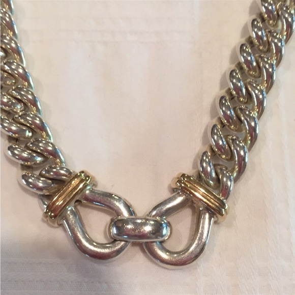 Sterling Silver and 18K Gold Chain Link Necklace - Picture 8 of 9